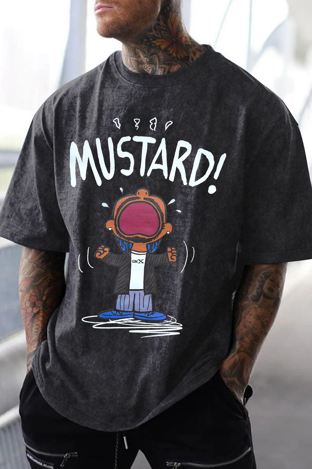 Washed cotton GNX Men's short-sleeved T-shirt