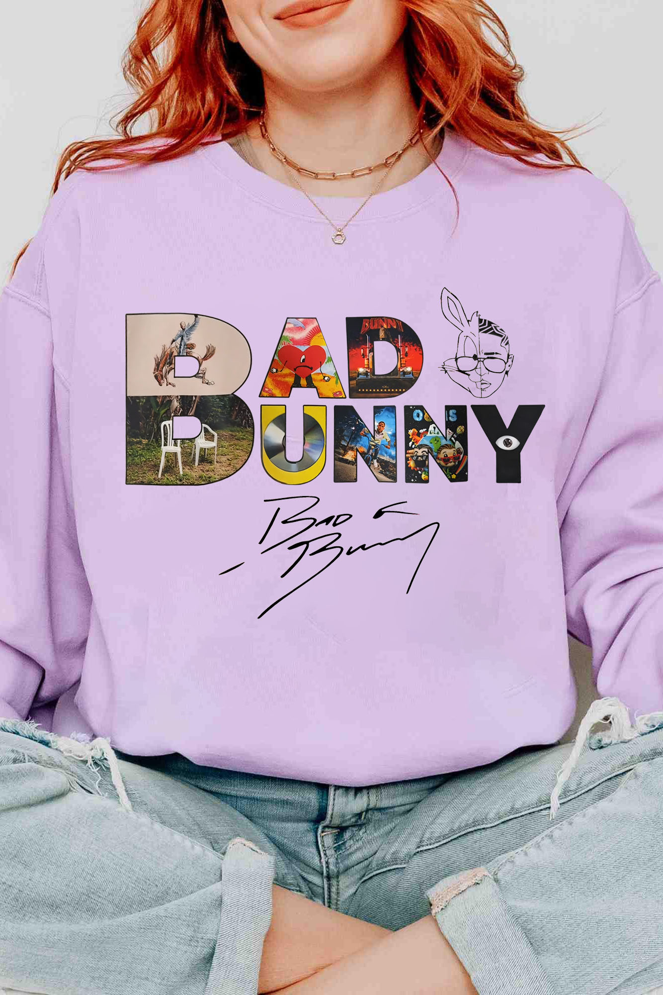 Bad Bunny Album Cover Design Women Sweatshirt