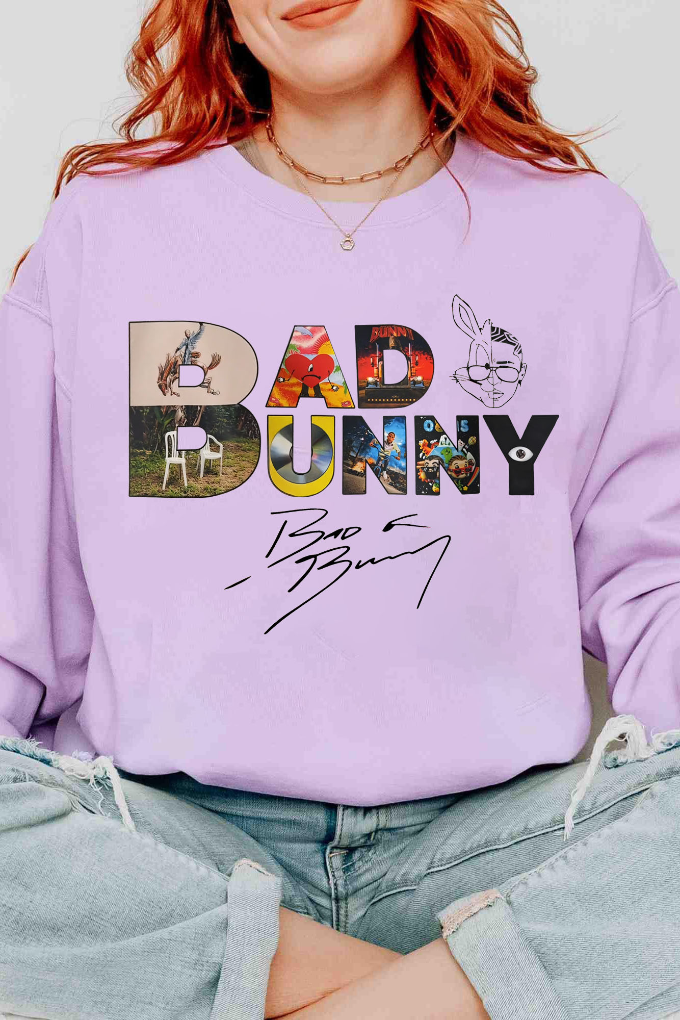 Bad Bunny Album Cover Design Women Sweatshirt