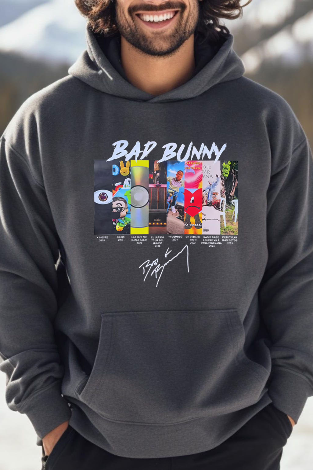 badbunny men hoodie