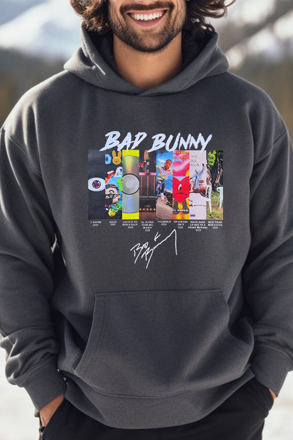 badbunny men hoodie