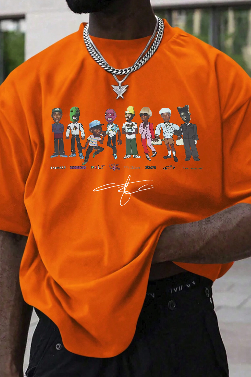 Tylerthecreator cartoon print men's t-shirt