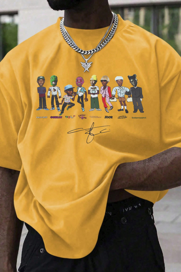 Tylerthecreator cartoon print men's t-shirt