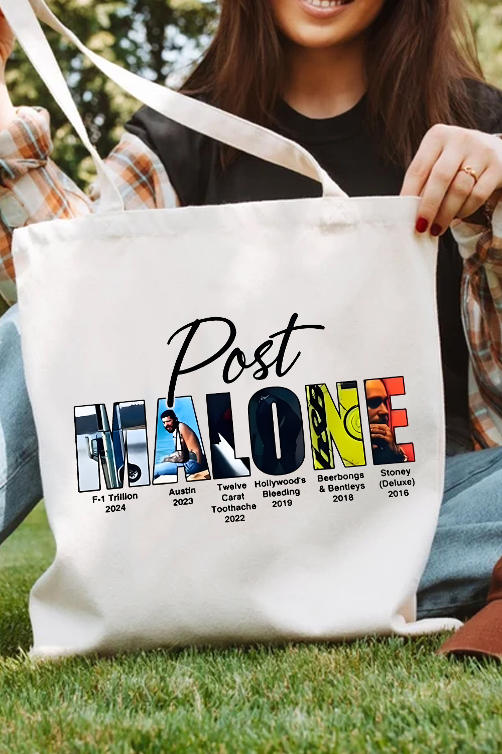 Retro post malone shirt vintage 90s Tote Bag