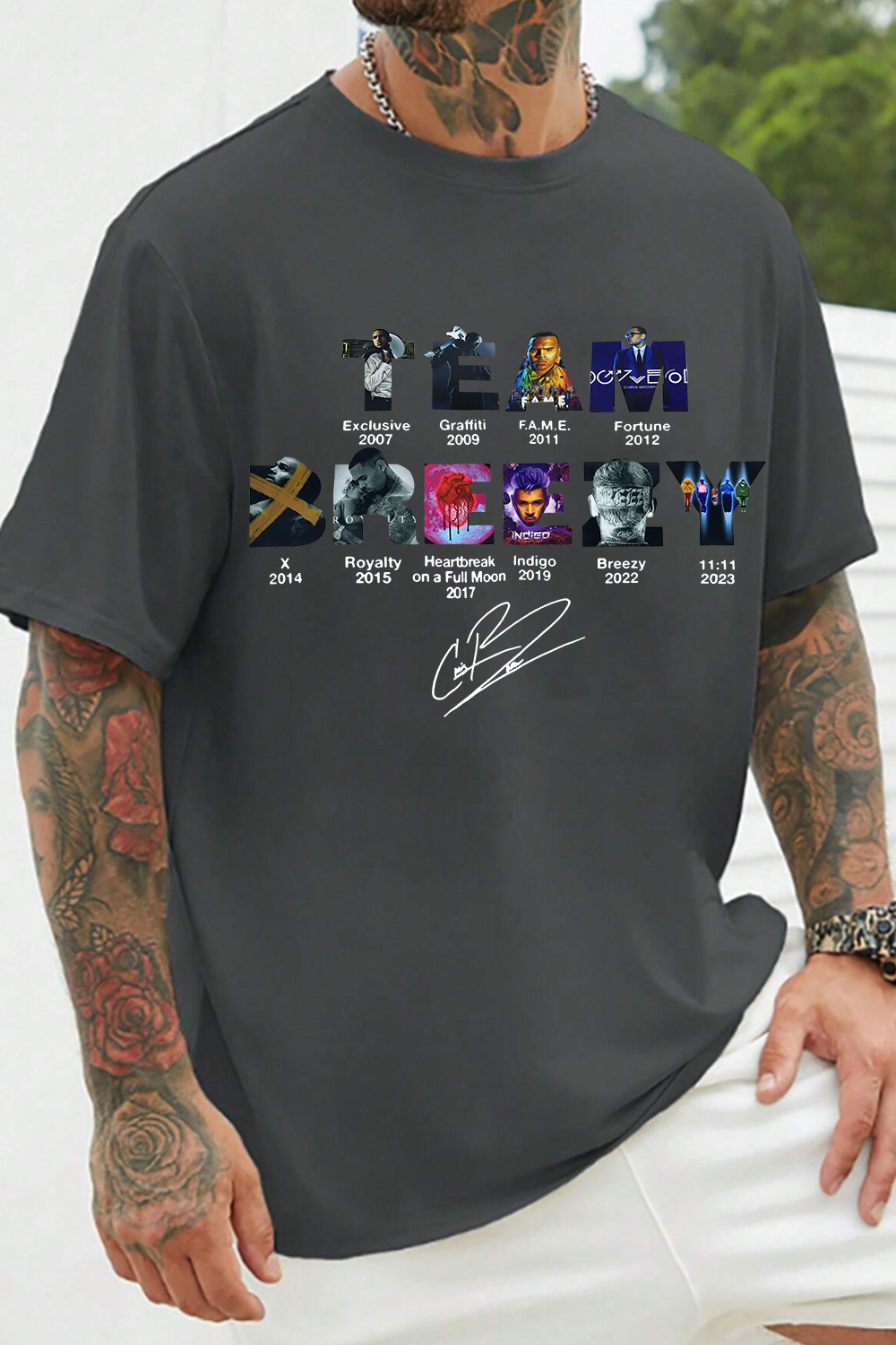 Team Breezy Chris Brown Album Tee For Men