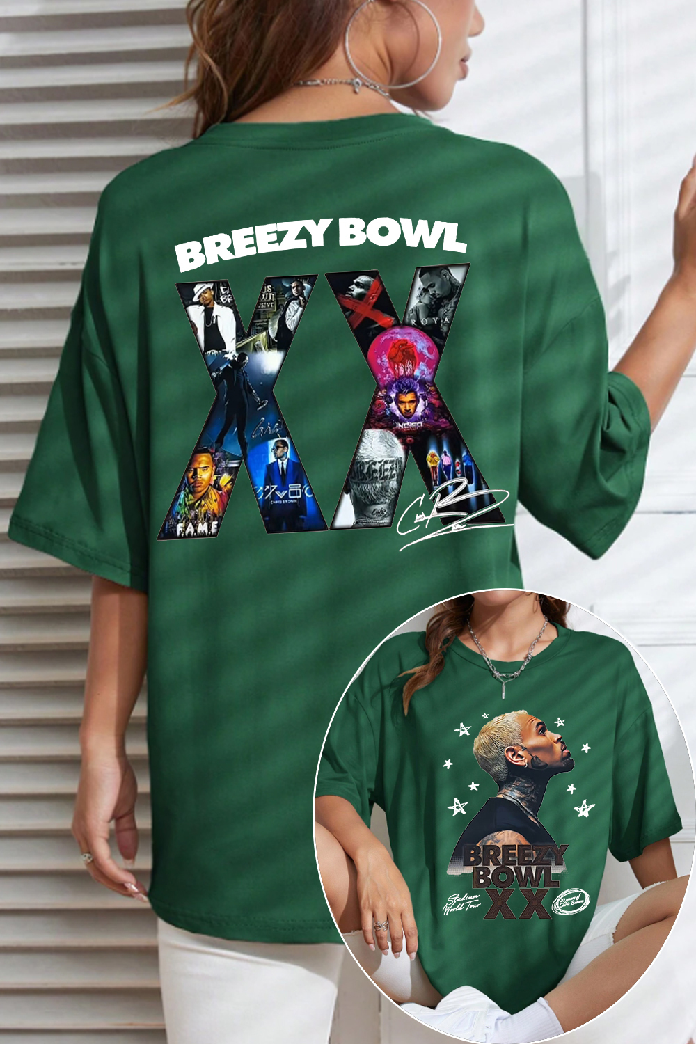 2 Sided Chris Brown Graphic Shirt For Women