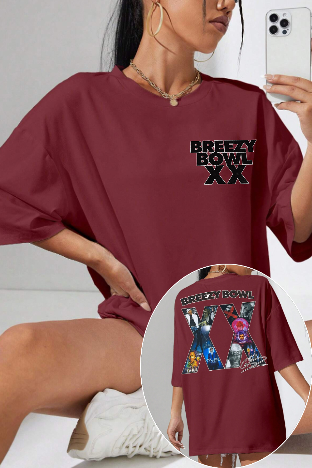 2 Sided chris b Graphic Shirt For Women