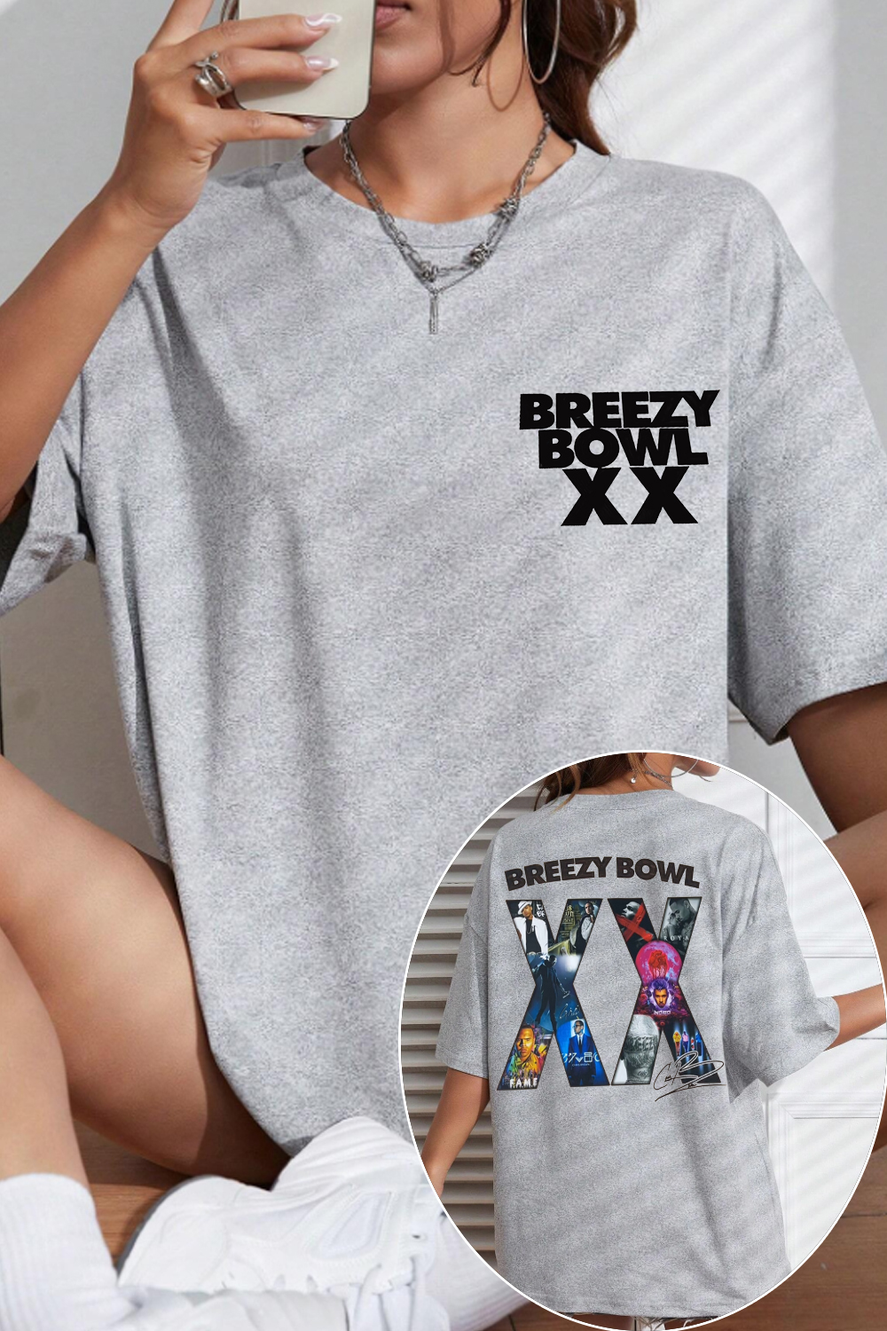 2 Sided chris b Graphic Shirt For Women