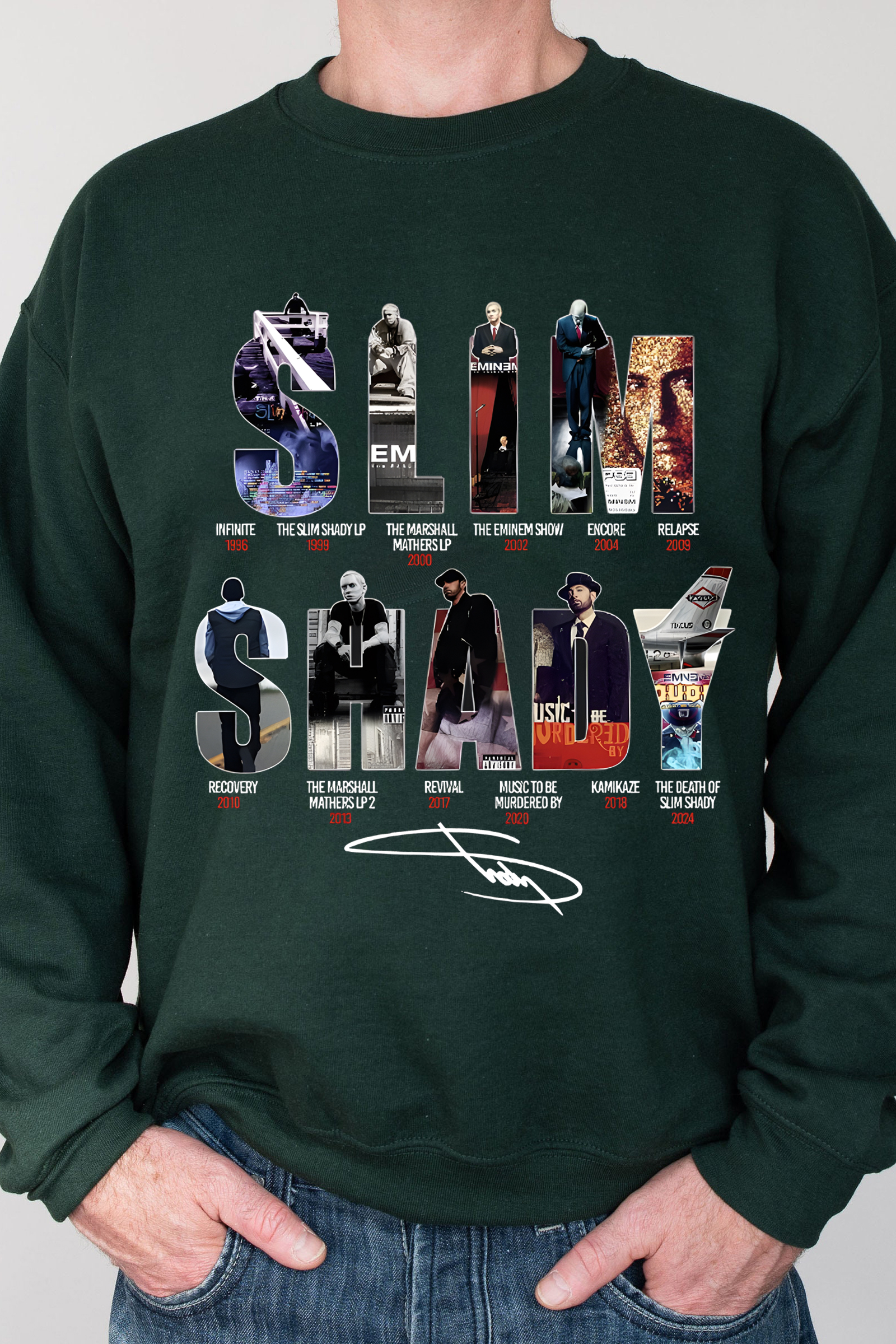 Eminem Men's Round Neck Long-Sleeved Sweatshirt With Star Letters Print