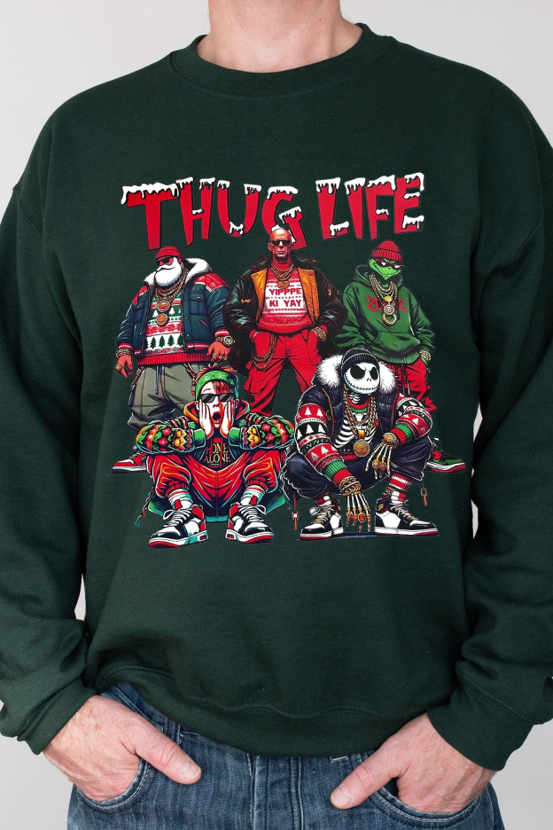 Men's Santa Monster Crew Neck Sweatshirt