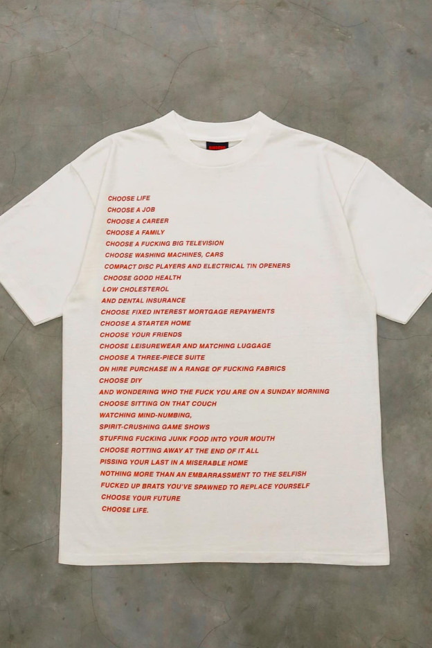 Round Neck Short Sleeve T-Shirt With Letter Print On Front And Back