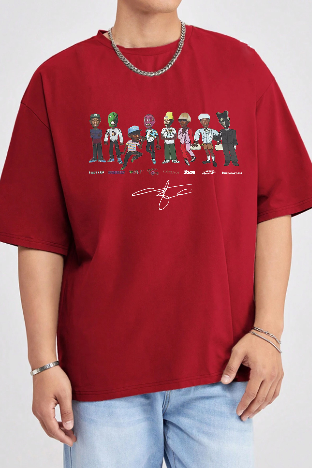 Tylerthecreator cartoon print men's t-shirt