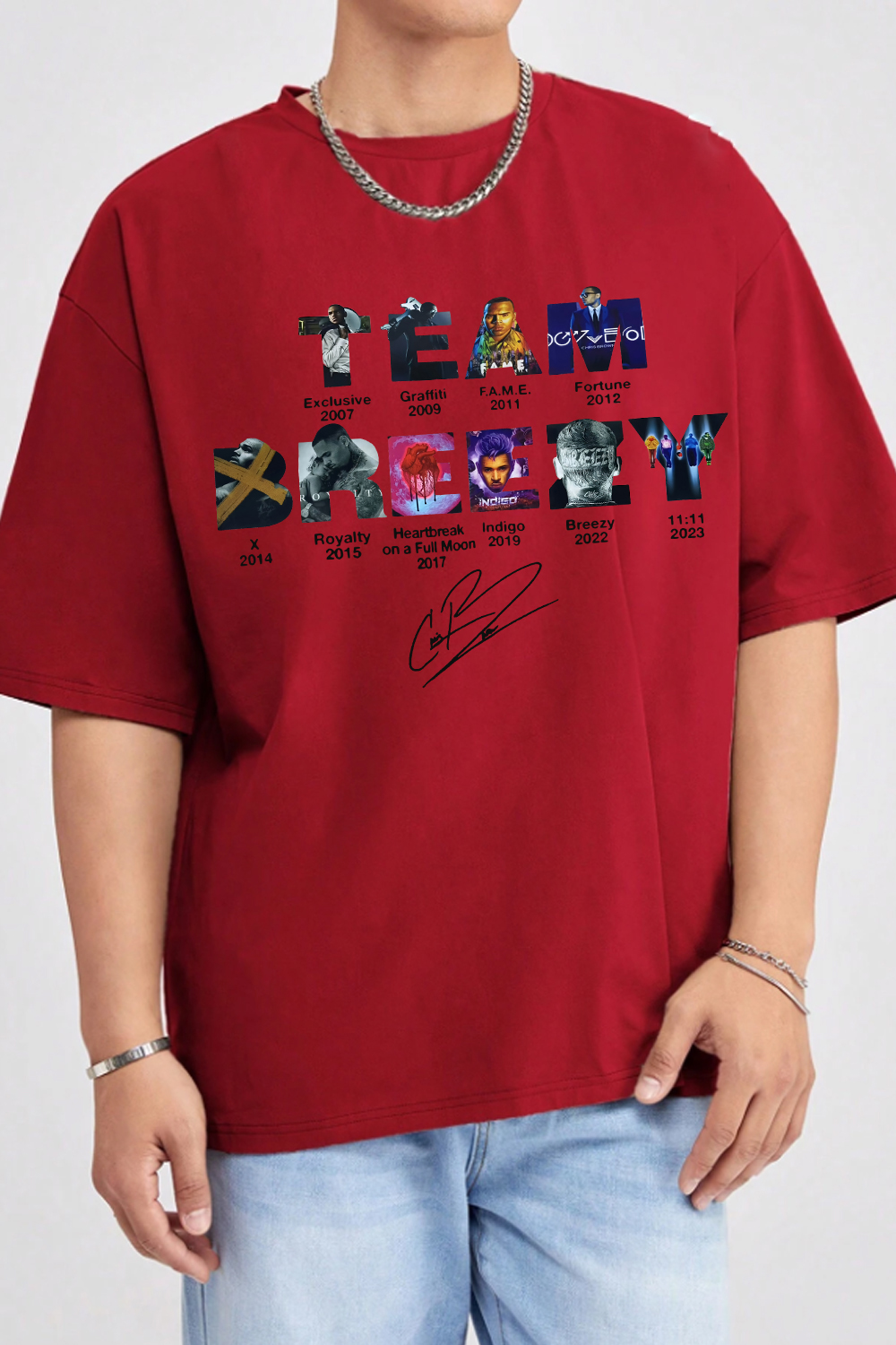 Team Breezy Chris Brown Album Tee For Men