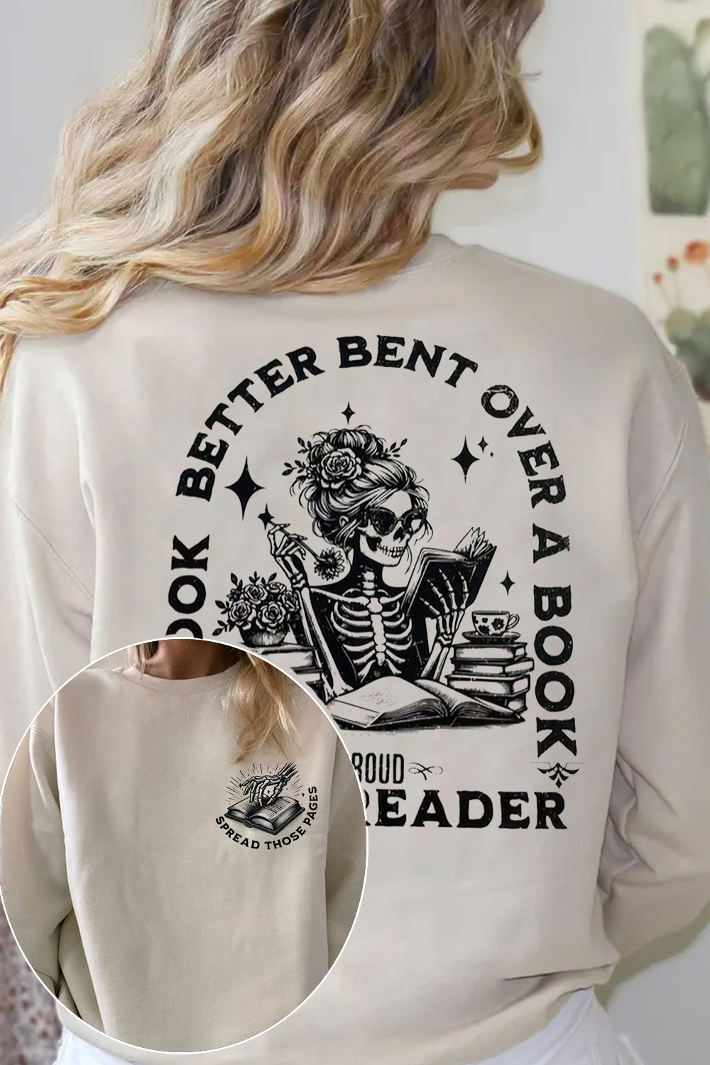 i look better bent over a book crew neck sweatshirt