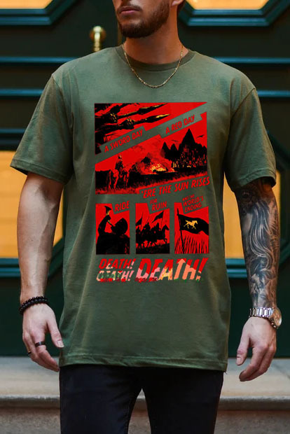 Lord of the Rings-Cycling Print Short Sleeve T-Shirt