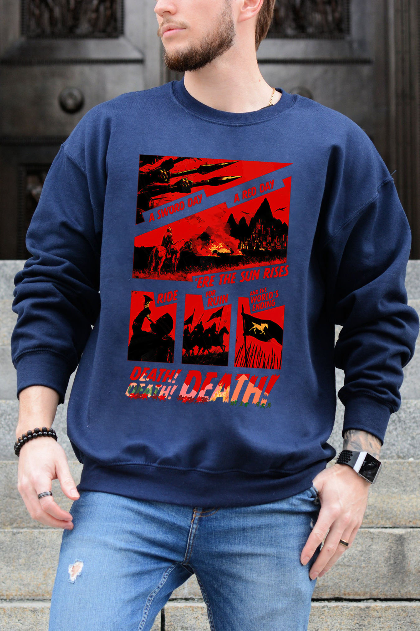 Lord of the Rings-Cycling Print Men's Sweatshirt