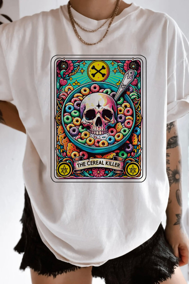 Cereal Killer Tarot Front Print T-Shirt