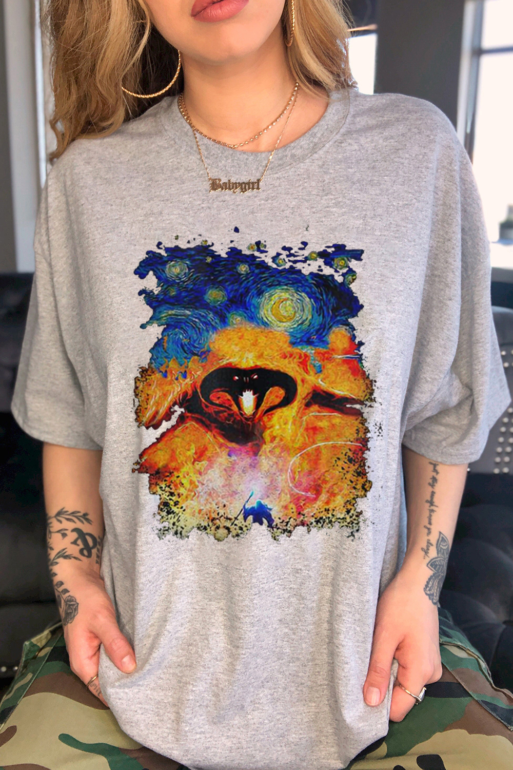 Balrog Starry Night LOTR Vintage Shirt
