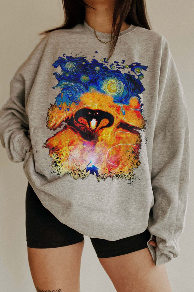 Balrog Starry Night LOTR Vintage Sweatshirt