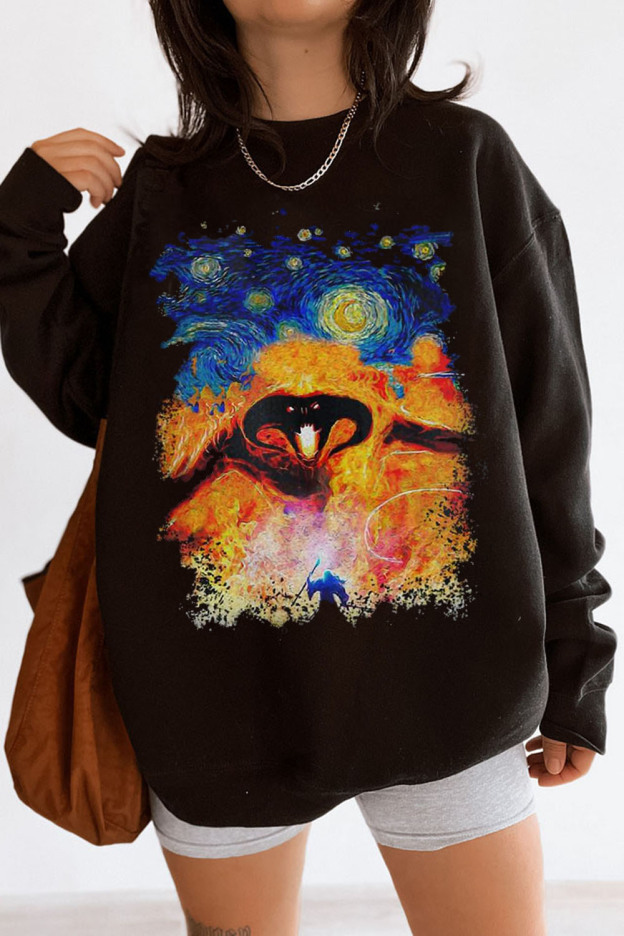 Balrog Starry Night LOTR Vintage Sweatshirt
