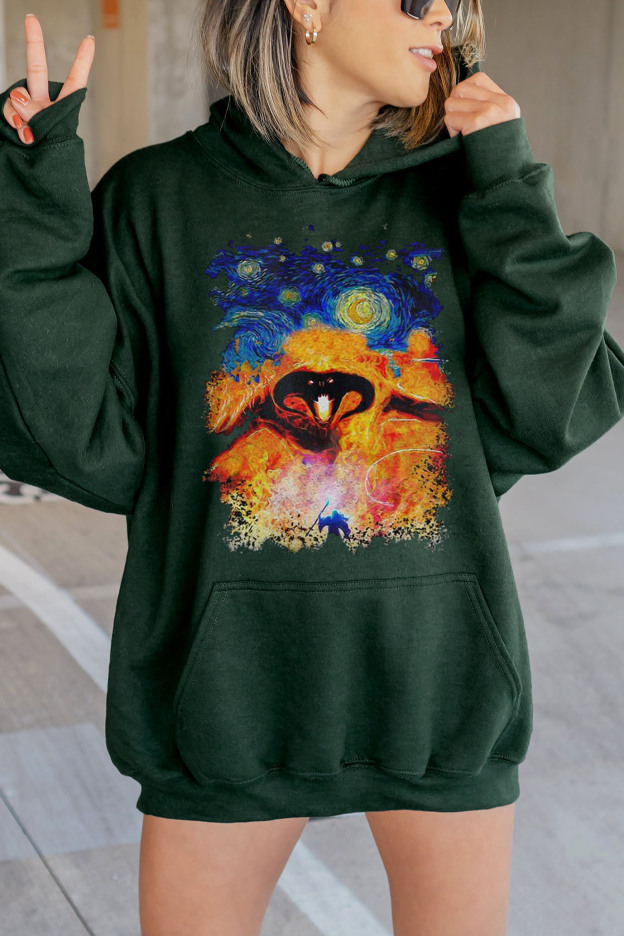 Balrog Starry Night LOTR Vintage Hoodie