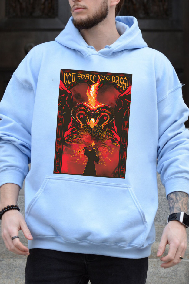 Fire and shadow clash LOTR hoodie For men