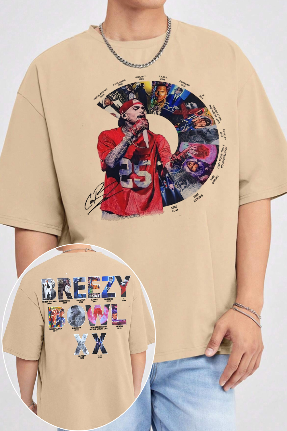 cb 2-side printed Tee For Men