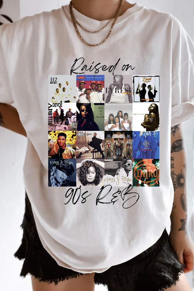 Raised On 90s R&B Album Music Artists-2 Shirts