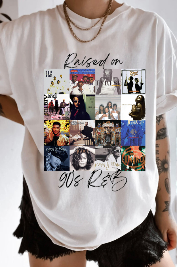 Raised On 90s R&B Album Music Artists-2 Shirts