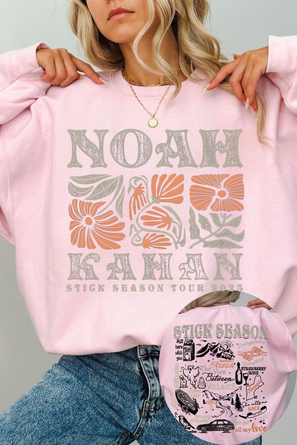 Stick Season Orange Noah Kahan 2 Side Sweatshirt
