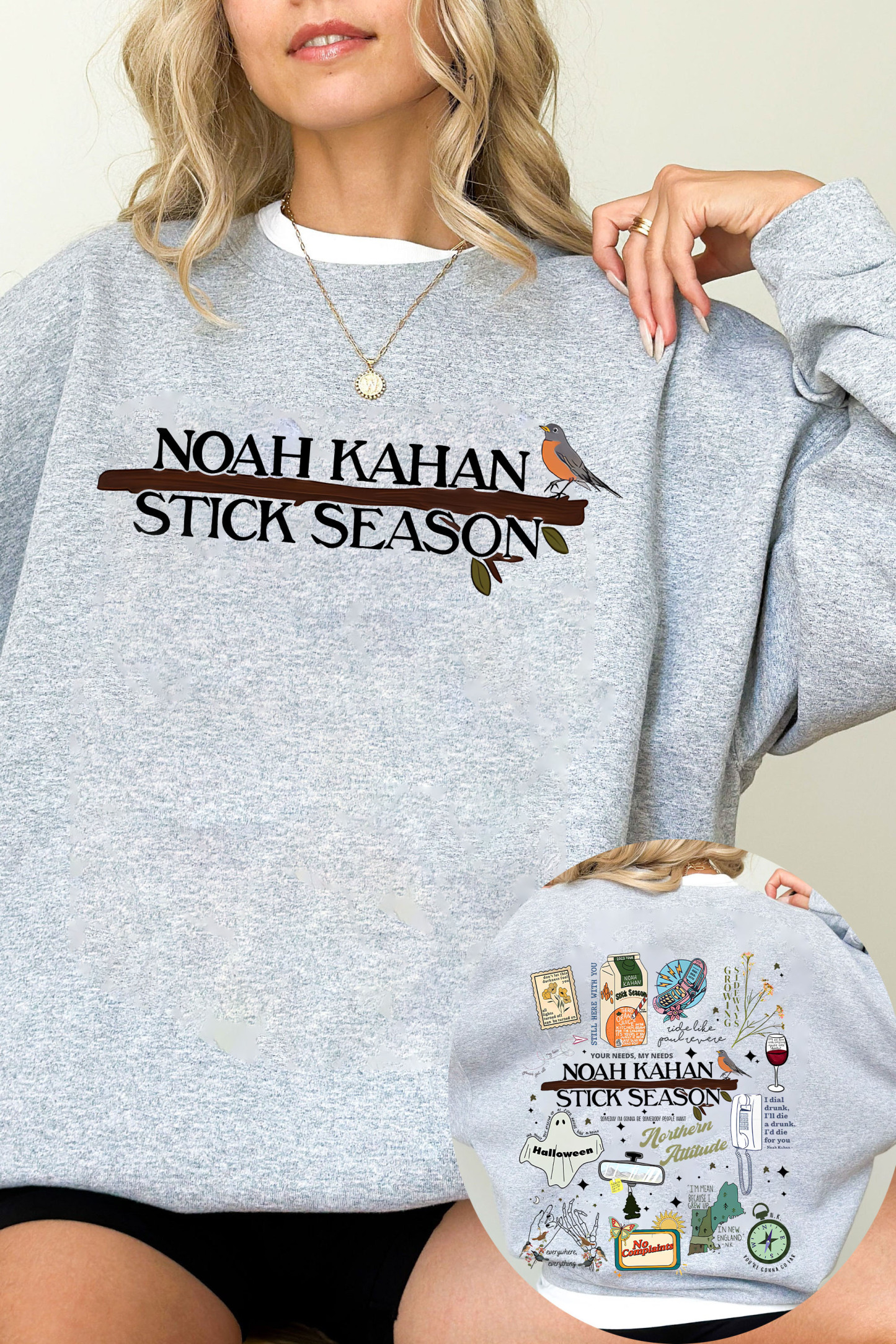 Stick Season Noah Kahan Full Version New Design  2 Sides  Sweatshirt