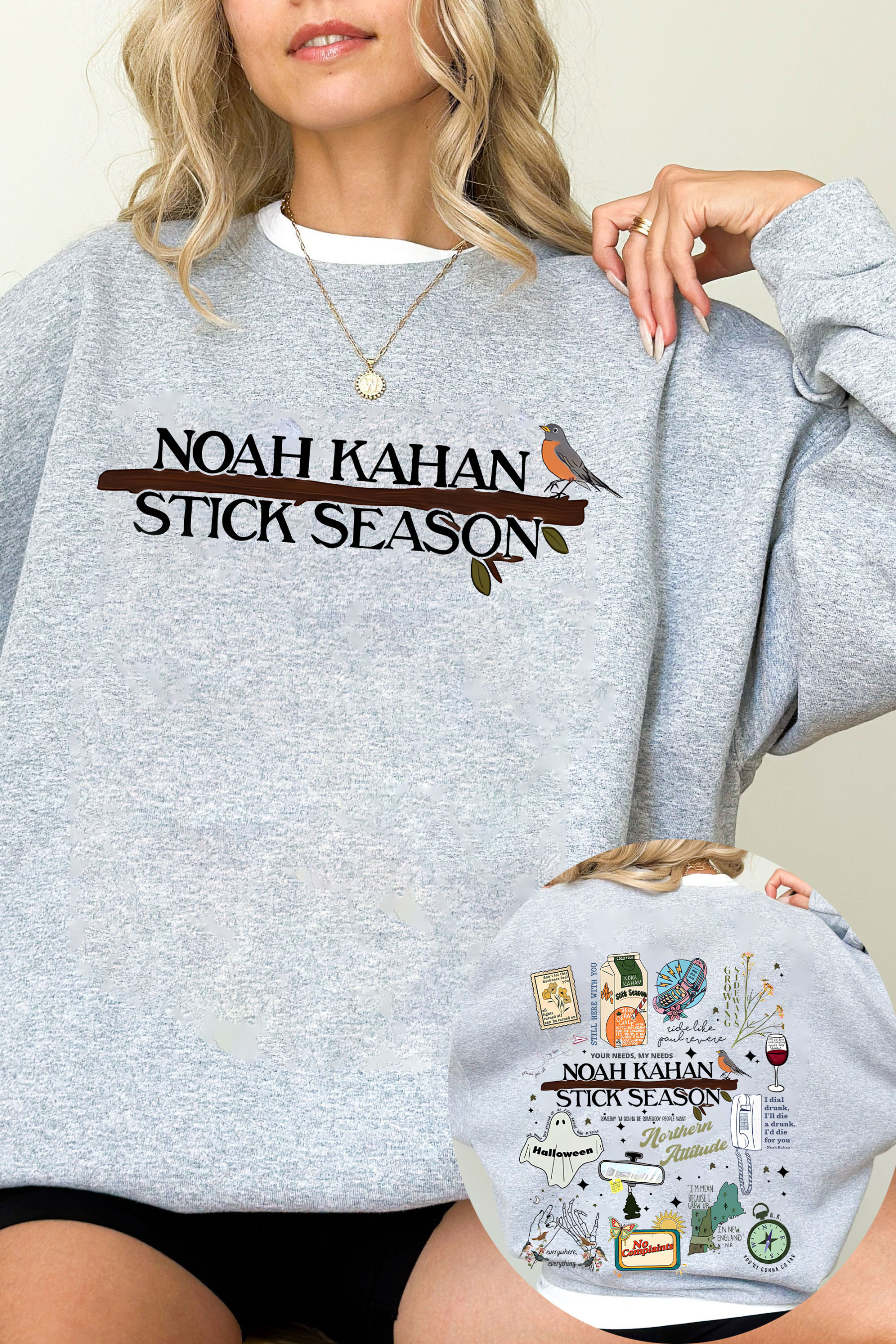 Stick Season Noah Kahan Full Version New Design  2 Sides  Sweatshirt