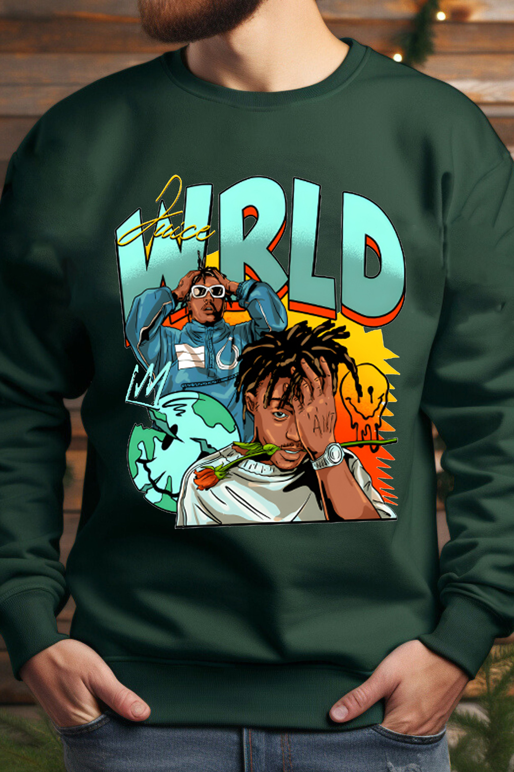 Juice World fans color block sweatshirt