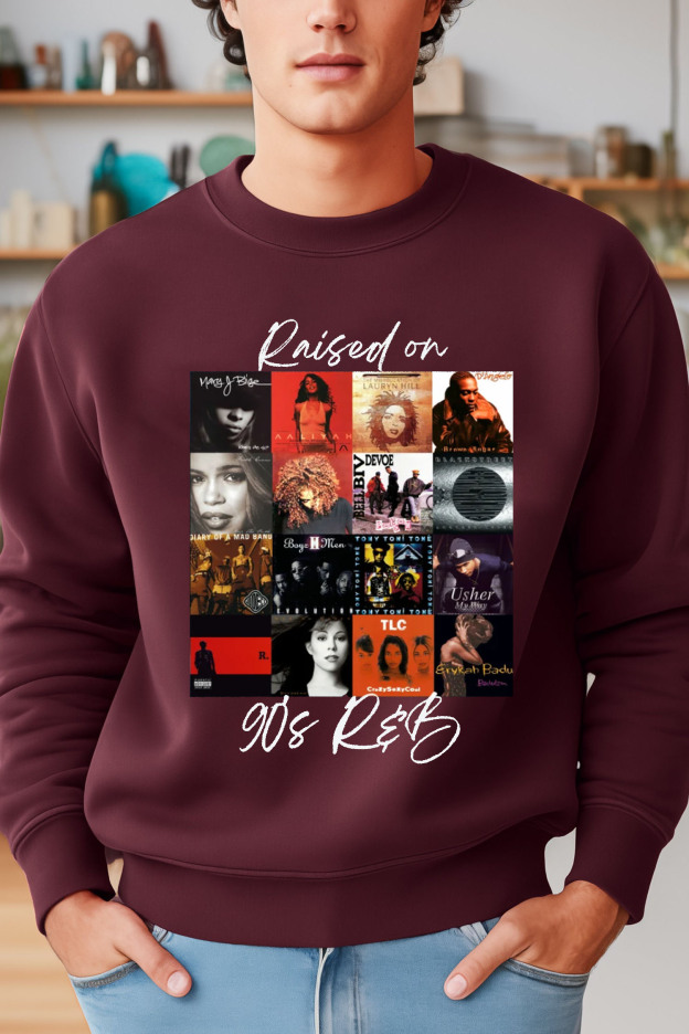 Raised on 90's R&B Album Cover Sweatshirt For Men