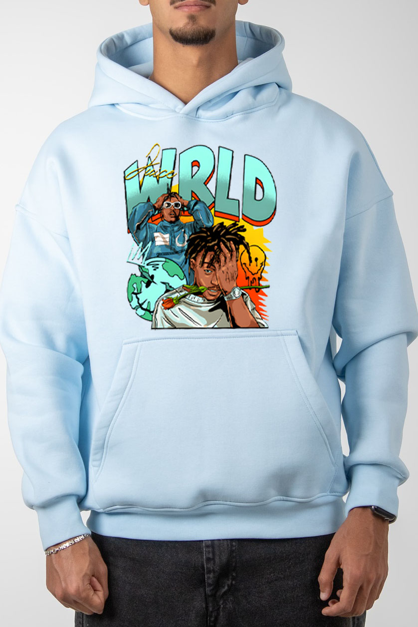 Juice World fans color block  Hoodie For Men