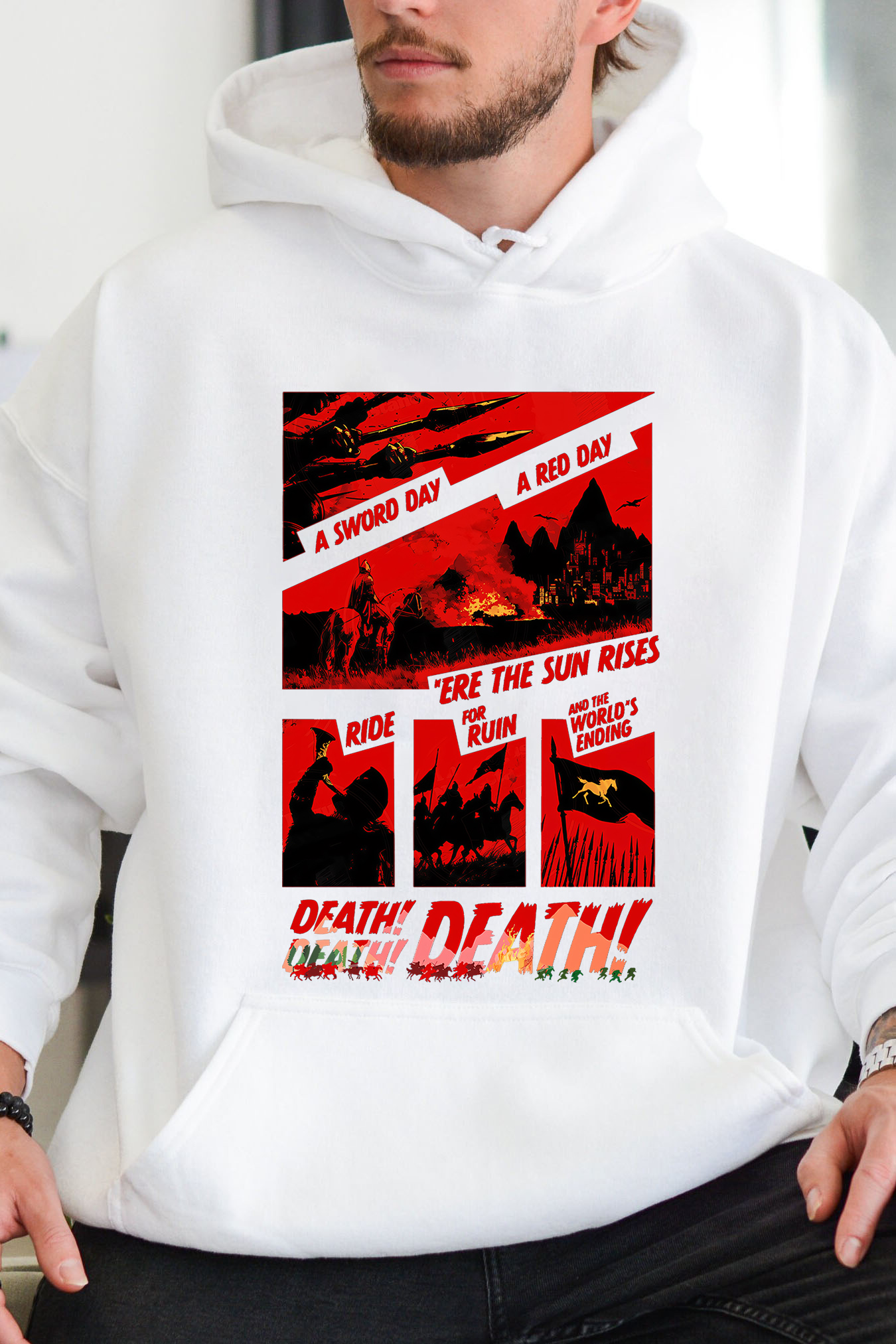 Lord of the Rings-Cycling Print Men Hoodie