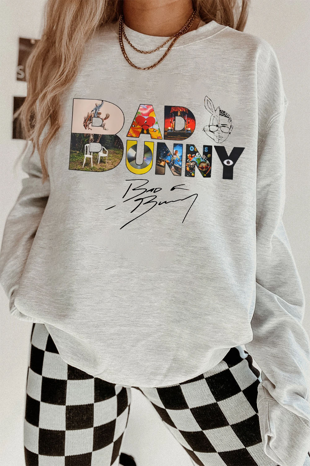 Bad Bunny Album Cover Design Women Sweatshirt