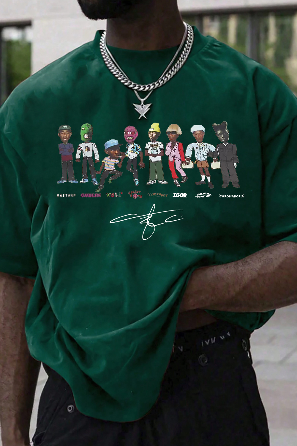 Tylerthecreator cartoon print men's t-shirt