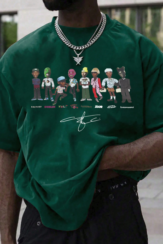 Tylerthecreator cartoon print men's t-shirt