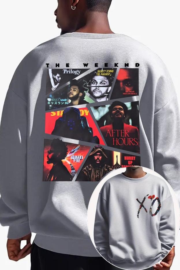 theweeknd double-sided printed round neck sweatshirt