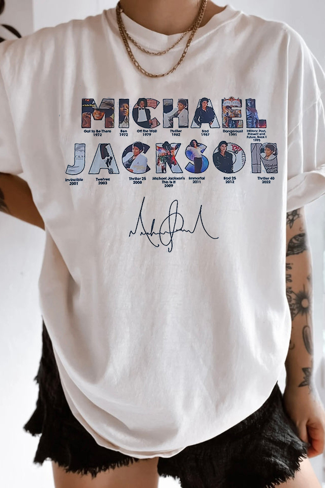 Michael Jackson print short-sleeved T-shirt