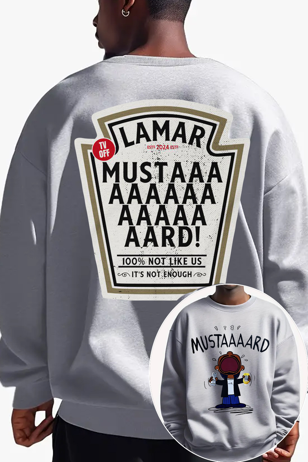 Kendrick Lamar Mustaaaard 2 Sides sweatshirt For men