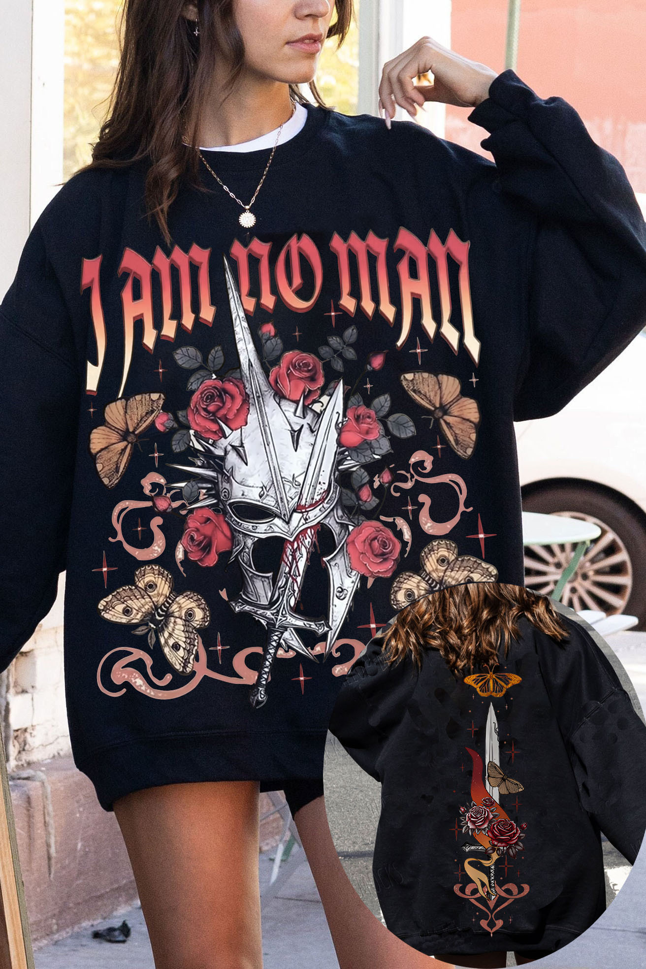 LOTR I Am No Man 2 Sides Sweatshirt