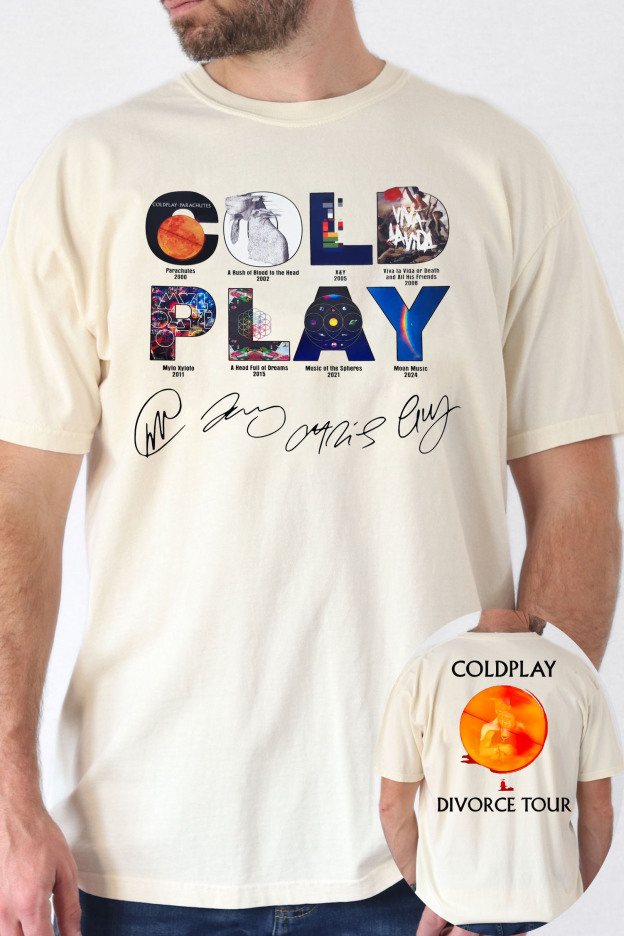 Coldplay 2-side print men tee