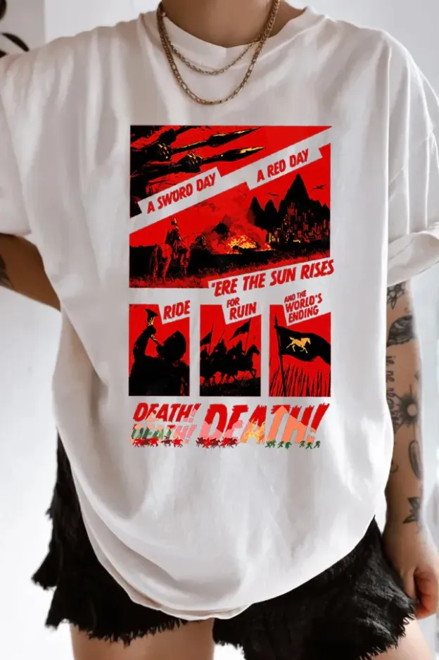 Lord of the Rings-Cycling Print Short Sleeve T-Shirt