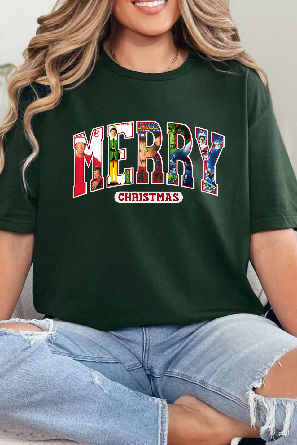 MERRY Christmas Movies Women Tee