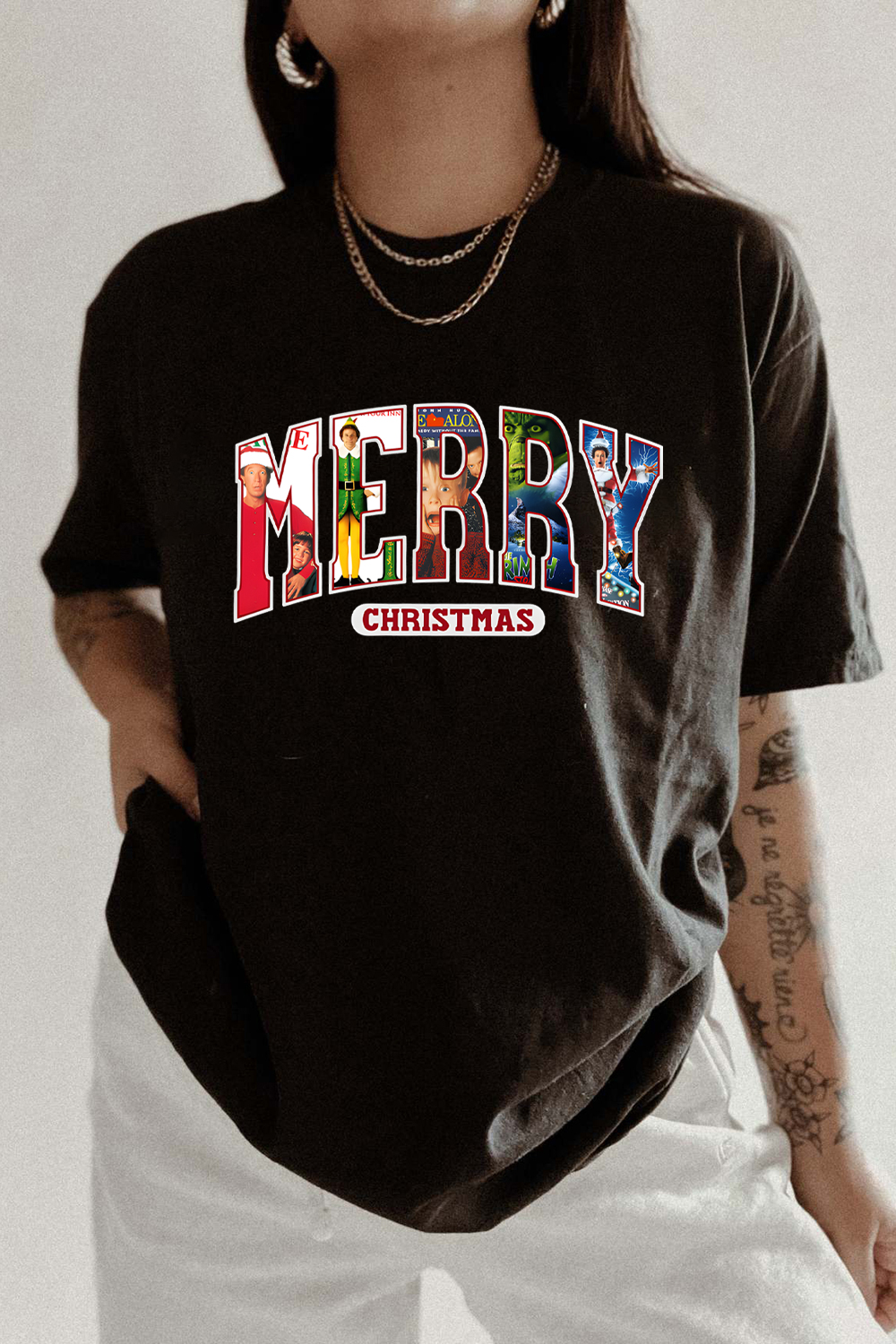 MERRY Christmas Movies Women Tee