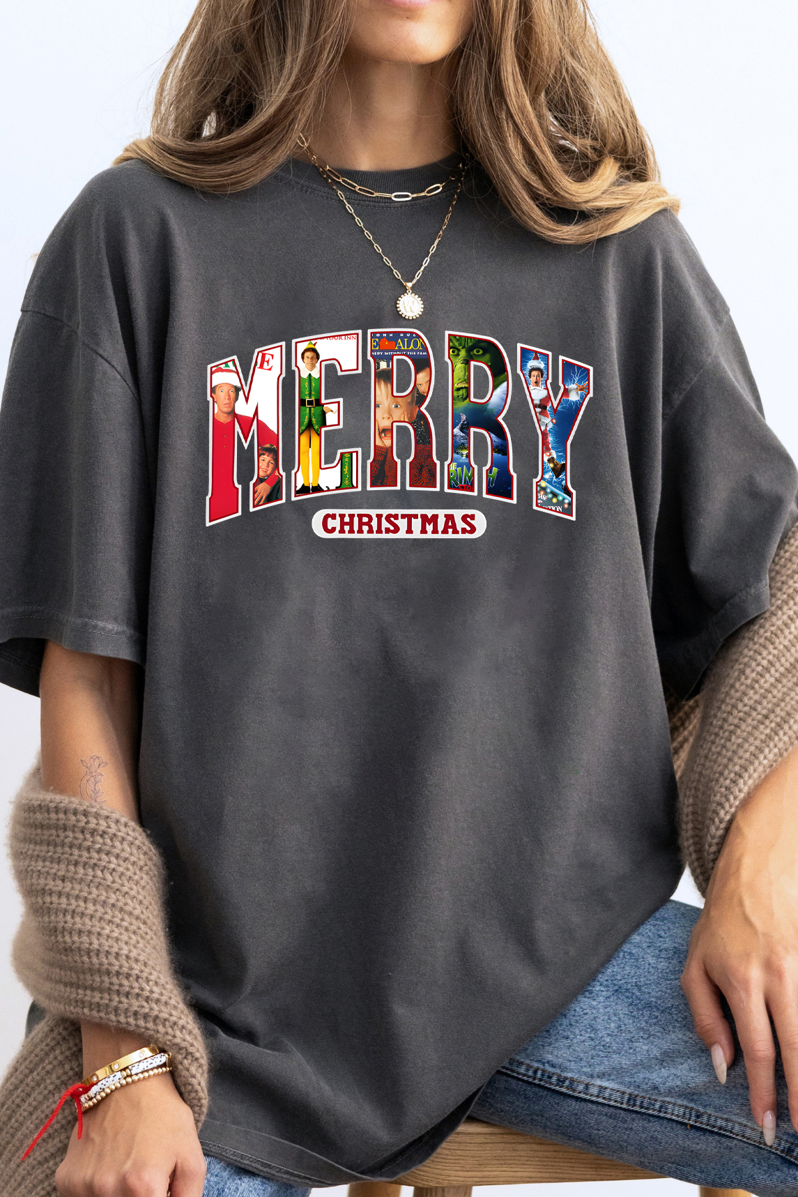 MERRY Christmas Movies Women Tee