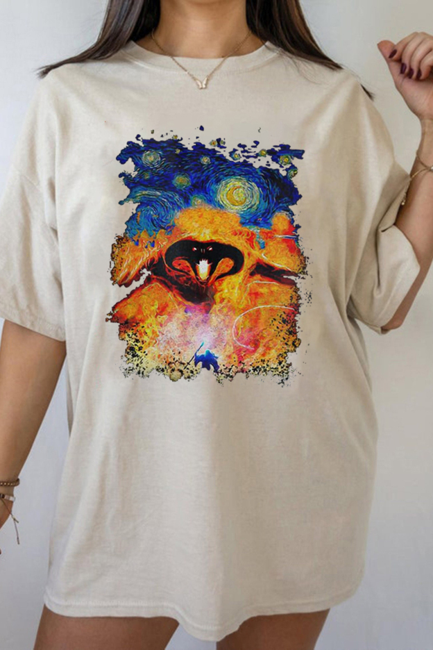 Balrog Starry Night LOTR Vintage Shirt