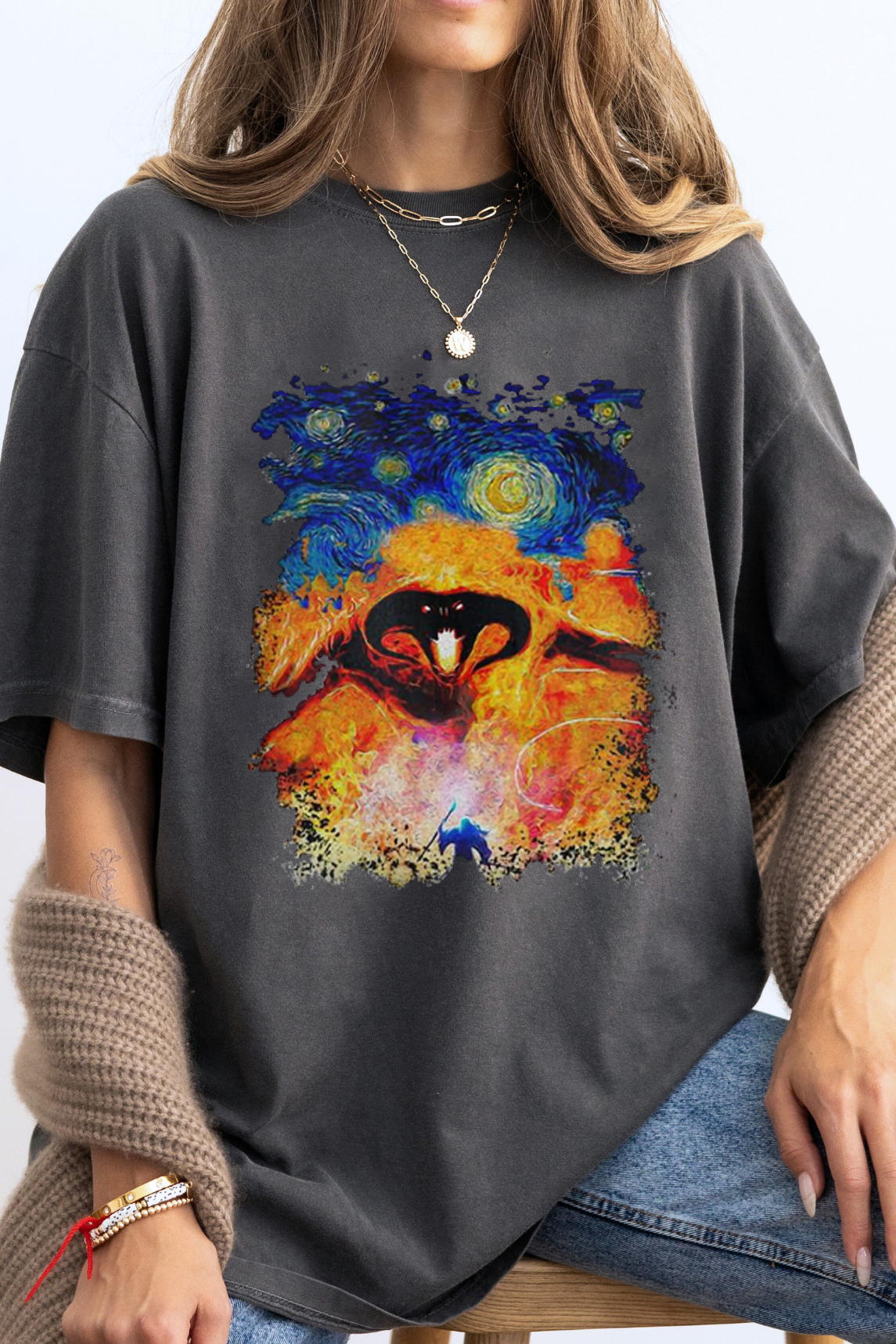 Balrog Starry Night LOTR Vintage Shirt